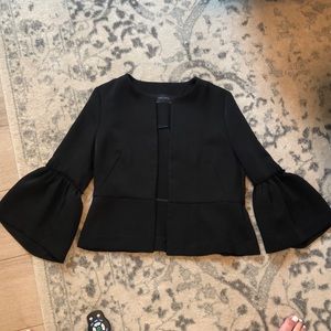 Zara Basic Black Jacket w/ Peplum Sleeve